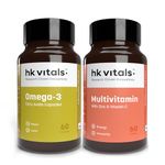 HealthKart hk vitals Omega 3 Supplement & Multivitamin (60 Tablets Each) Combo Pack | For Men and Women