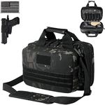 DBTAC Gun Range Bag XS | Tactical 1~2 Pistol Bag Firearm Shooting Case with Lockable Zipper for Handguns and Ammo (Black Camo)