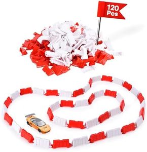 Top Race Mini RC Drift Cars Track Set of 120 RC Field Fence - Drift Cars RC Barrier - Ideal for Mini RCS and Ramps - Create Thrilling Race Tracks and Stunt Setups - Each 2.3" x 0.9" (Red, White)