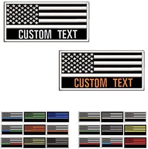 MVCEN Custom Name Patches, Personalized Military Patches US Flag, Embroidered Name Patch American Flag Patch 2 Pieces, Tactical Moral Name Patch for Uniform, Jacket, Hoodie, Vest (BF)