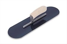 Marshalltown PT164B Blue Steel Pool Trowel with Wooden Handle, Trowel for Floor and Concrete, 406 x 114 mm