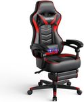 Fullwatt Racing Gaming Chair for adults with Footrest and Massage Lumbar Pillow, Swivel Height Adjustable Reclining PU Leather Video Game Chair, E-Sports Gaming Chair Big and Tall(Red)