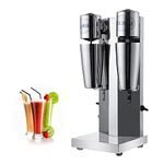 HayWHNKN Stainless Steel Electric Milkshake Maker Dual Head Milkshake Machine with 2 Sets 800ml Cups for Classic Milkshake Making 110V 180W+180W