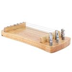 Guzheng Finger Trainer Strengthener Exercise Wooden Protable 6-String Mini Musical Instrument Fingering Practice Tool for Beginners Adults 21 x 9.5cm / 8.3 x 3.7in