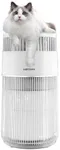 WISESKY Pet Air Purifier, 3-in-1 HEPA Filter for Cat Hair Dander Odor Dust, Quiet 360° Air Intake Large Room Air Cleaner Covers Up to 1644 Ft², with Smart APP Control, W-Cat Model, White