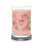 Yankee Candle Fresh Cut Roses Scented, Signature 20oz Large Tumbler 2-Wick Candle, Over 60 Hours of Burn Time