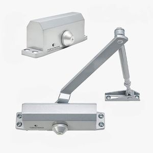 Fortstrong Door Closer FS-1306 Automatic Adjustable Closers, Residential Grade 3 Spring Hydraulic Auto Door-Closer, Easy Installation with Life Size Fitting Template & Instructions Silver Aluminum
