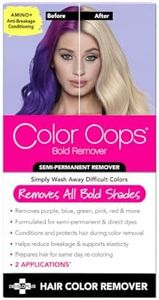Color Oops Bold Remover, 2 Applications, Hair Dye Remover Safely Removes Direct Dyes and Semi Permanent Hair Color, Recolor The Same Day, Vegan & Cruelty Free