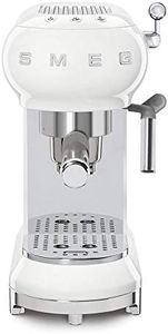Smeg ECF02WHUK Retro 50s Style Espresso Coffee Machine with Frother