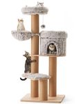 FUKUMARU Cat Tree, 155cm 5 in 1 Cat Tower for Indoor Cats, Plush Multi-Level Cat Condo with 6 Scratching Posts, Detachable and Washable Cushions, Activity House with Perch and Hammock for Most Cats