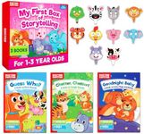 Doctor Jupiter My First Library Set for 1-2-3 Year Old Girl Children | Birthday Gifts for Toddler Ages 1+| Children Learning Set of 3 Board Books & 10 Animal Masks