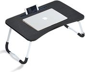 CLIPOP Laptop Bed Table,Portable Lap Desk Bed Tray Laptop with Foldable Legs Folding Breakfast Serving Coffee Tray Notebook Stand Reading Holder for Couch Sofa Floor Kids (Black)