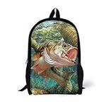 Nakgn Bass Fish Kids Backpack Print