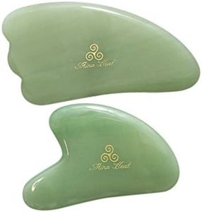 Set of 2 Facial Massagers for Skin Care, Facial Rejuvenation, Anti-wrinkles, Anti-Aging Facelift, Cosmetic Self-Treatment, Jade Massagers Gua Sha Plate for Women