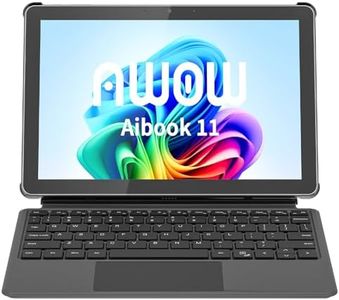 AWOW 10.1" Tablet with Keyboard, 2-in-1 Mini Laptop Tablet PC, Intel N150, 12GB RAM 256GB SSD, in-Cell Display, 36W PD Fast Charging, WiFi 6, BT 5.0, HDMI, Type-C, 8MP+5MP Camera