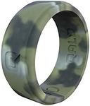 QALO Men's Silicone Ring, Camo (Size 11) - Step Edge Q2X - Mens Wedding Bands - Breathable & Durable Silicone Rings for Men - Thick Rubber Engagement Rings for Him - 9mm x 2mm