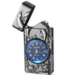 BYZESTY Electric Arc Lighter, Plasma Lighter, Electric Dolphin Lighter, Electric Lighter, USB Rechargeable, Lighter with Clock and LED Lighting Function for Men and Women