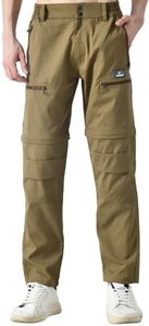 TREKMONK Men's Loose Convertible Cargo Trekking Pants (in, Alpha, L, Regular, Khaki)