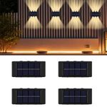 LightInTheBox 4PCS Solar Wall Light Outdoor Fence Lights Up and Down Small Solar Mailbox Lights Waterproof for Patio Garden Garage Front Door (Warm White)