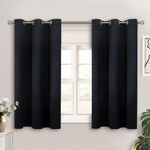 BGment Black Short Blackout Curtain