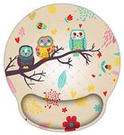 Meffort Inc Mouse Pad with Wrist Rest Support & Non-Slip Base, Durable Ergonomic Gaming Mousepad - Three Owls