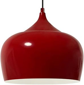 bamyum Kreis 30 cm de Diámetro Rojo de Metal Bombilla E27 Lámpara de Techo Retro Colgante