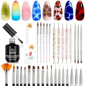 Beetles Nail Art Brushes 31pcs Blooming Gel Nail Polish Clear UV LED Kit