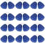 DILIBRA 24Pcs Metallic Cheerleading Pom Poms, Cheerleaders Cheer Pompoms with Baton Handle, Cheering Squad Hand Flower for Adults Team Spirit Sports Game Dancing Party (Blue)