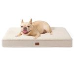 EHEYCIGA Orthopedic Dog Bed Medium Washable, 76x51x9cm, Dog Beds Mattress for Crate with Removable Cover, Pet Bed Dog Cushion with Anti-Slip Bottom, Camel