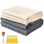 79"x59" Tufting Cloth with Yellow Marked Lines for Rug Tufting, 70"x39" Non-Slip Backing Felt Cloth for Tufted Rugs, Monk Cloth Rug Tufting Kit for Tufting Gun, Punch Needle, Rug Hooking