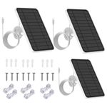 Solar Panel for Security Camera, 5V 5W Solar Panel for Eufycam 2C/ 2C Pro/ 2/2 Pro/ E20/ E40/ E, Micro USB and USB-C Port, IP67 Waterproof Solar Panel with 9.84 Cable, Adjustable Wall Mount, 3 Pack