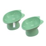 Foodie Puppies Pet Elevated Raised Bowl for Cats, Kittens and Puppies - (Cat Ear, 350ml) | 45 Degree Tilted, Cat Food & Water Feeding Bowl | Anti Vomiting, Stress-Free, Durable, PP Material (Set of 2)