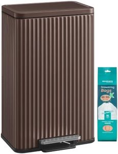 SONGMICS Trash Can, 13 Gallon (50 L), Stainless Steel, with Lid, Pedal