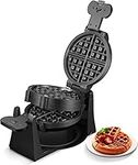 FOHERE Waffle Maker, 180° Rotating Waffle Iron with Double Waffle Plates, 8-Slice Belgian Waffle Maker with Nonstick Plates and Removable Drip Tray, Cool Touch Handle, 1400W