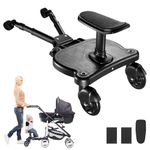 Universal Stroller Board,2-in-1 Stroller Ride Board with Detachable Seat and Adjustable Traction Rope for Most Brands of Strollers,Holds Children Up to 55lbs