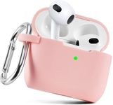 Cat Care Compatible with Airpods 4 (2024) Pouch Case Cover, Soft Silicone Case Cover with Key-Chain, 360° for Airpods 4 Gen Full Protective Pouch Case (Pink)