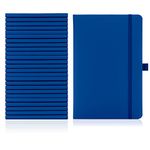 Notes London 25 x A5 Notebook Bulk Pack, A5 Notebook with Lined Pages, Pen Loop and Expandable Paper Pocket Hardback Journal Notepad Note Book Notes Diary Pad (Blue)