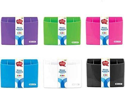 BAZIC Products Magnetic Storage Box 5.3" x 4" x1.38", Sticks to Metal Surface, Back to School, for School Locker Bathroom Refrigerator Cabinet, 6-Pack
