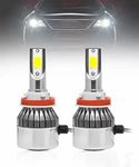 Divine C6-H8 LED Headlight Light Bulb Super Bright Car Bulbs Halogen Replacement Conversion Kit with Hi/Lo Beam for Cars (36W, White, 2 PCS)