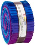 Robert Kaufman Kona Cotton Solids Peacock Roll Up 2.5" Precut Cotton Fabric Quilting Strips Jelly Roll Assortment RU-770-40