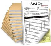 20 Pack Thank You Receipt Book, 2-Part Carbonless Sales Invoice Book with Cardboard for Small Boutique Business, (8.3x5.5 Inches, 50 Sets*20)