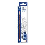 STAEDTLER 112-HB Tradition Graphite Pencil for Drawing & Sketching - HB, Eraser-Tip (Box of 12)