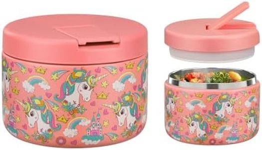 LOHASOK 12oz Kids Soup Thermo for Hot Food Insulated Vacuum Food Jar with Buckle Lid, Stainless Steel Wide Mouth Leak Proof Lunch Container for School Travel 1 Pack