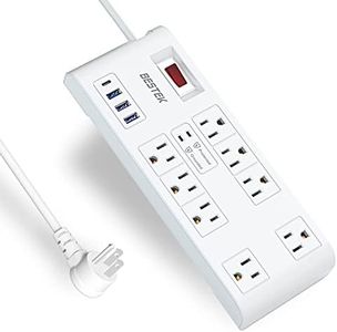 BESTEK 4,000 Joules Surge Protector with USB, Power Strips with 8 AC Outlet, 3 USB-A 2.4A 1USB-C 3A, MAX Output 1625W 13A, Long 5 Feet Heavy Duty Extension Cords