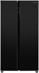 Russell Hobbs Freestanding American Fridge Freezer 442 Litre 70/30 Black Super Freeze Function 177cm Tall & 90cm Wide with 5 Glass Shelves, 2 Year Guarantee, RH90AFF201B