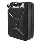 Fuel Mate 20 Liter Black Metal Jerry Can, 14 Inch x 6 Inch x 18 Inch for Generators, Jeeps, Marine Activities, Boat and Other Vehicles