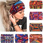 IVARYSS Wide Headbands for Women, Knotted Head Wraps Turbans, Large African Style Head Bands Hair Accessories, 6 Pack (African)