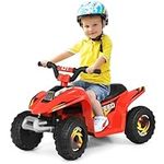 DORTALA Kids ATV, 6V Battery Powered Motorized Ride On Toy Car with High/Low Speeds, Anti-Slip Wheels, 4-Wheeler Electric Quad for Toddlers Ages 3-5 Years, Gift for Boys & Girls, Red