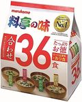 Marukome Miso Soup Ryotei no Aji 4 Flavors, Pack of 36 Japanese Instant Miso Soups (Wakame Seaweed, Green Onions, Tofu, Buraage)