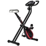 Ultrasport F-Bike 250 bike trainer with training computer and app, hand pulse sensor, folding exercise bike with 8 resistance levels, maximum user weight 100 kg, Matt Black